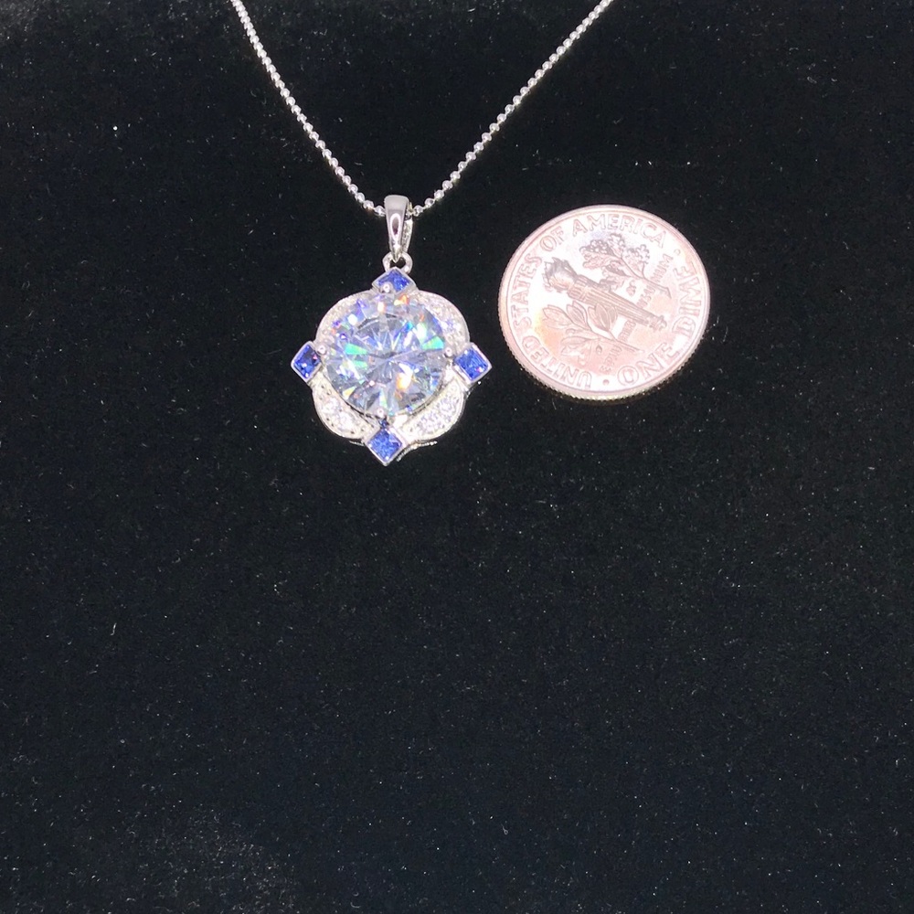4ct Art Deco Sapphire Pendant - Picture 10 of 14